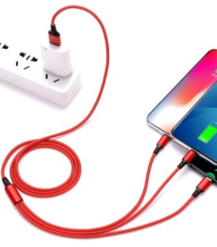КАБЕЛЬ 3в1 ЗАРЯДНОЕ УСТРОЙСТВО MICRO USB ТИПА-C ДЛЯ IPHONE 1,2M