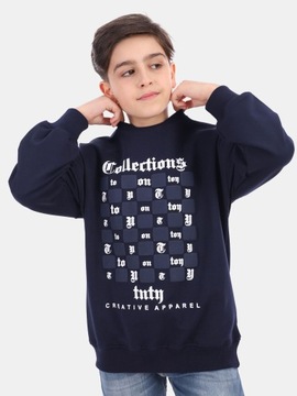 BLUZA DZIECIĘCA CHŁOPIĘCA DRESOWA granatowa 122