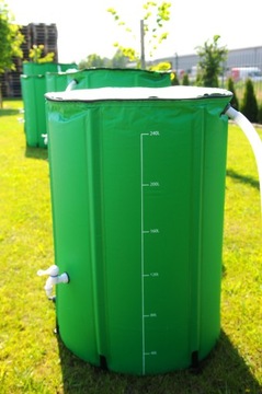СКЛАДНОЙ БОЧКА ОБЪЕМОМ 250 Л С КРАНОМ ДЛЯ ДОЖДЕВОЙ ВОДЫ ИЗ ЗЕЛЕНОГО ЖЕЛОБА