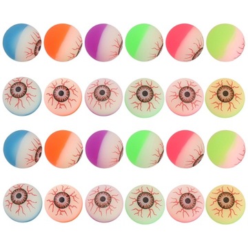 10x PIŁECZKI PIŁKI KULKI KAUCZUKOWE OCZY GAŁKI SKACZĄCE SENSORYCZNE 27mm
