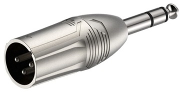 ADAPTER XLR MĘSKI WTYK JACK 6.3 TRS STEREO ROXTONE