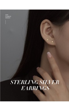 HI MAN Корейский маленький цветок из серебра 925 пробы