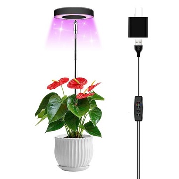 LAMPA TELESKOPOWA LED DO UPRAWY WZROSTU ROŚLIN USB TIMER