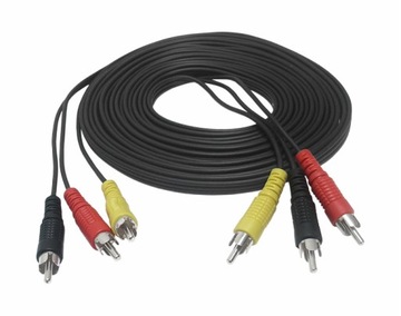 1 szt. Kabel 3 wtyki RCA - 3 wtyki RCA 3m