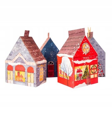 KALENDARZ ADWENTOWY 24 Domki Wioska Świąteczna DIY