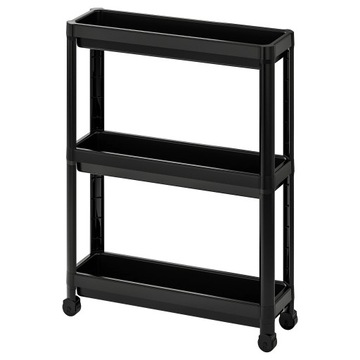 IKEA VESKEN Regał łazienkowy czarny wózek półka 54x18x71 cm