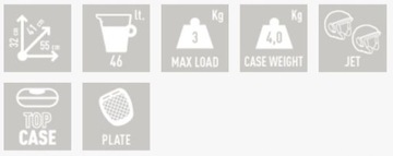 KAPPA верхний кофр Monolock K46N 46L пластина