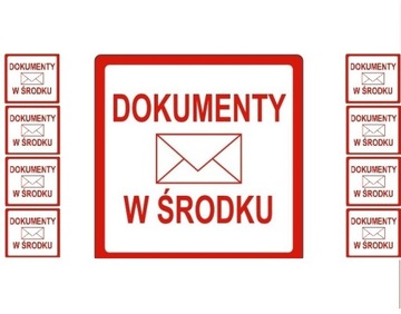 ETYKIETY KLEJĄCE Naklejki z nadrukiem na paczkę DOKUMENTY