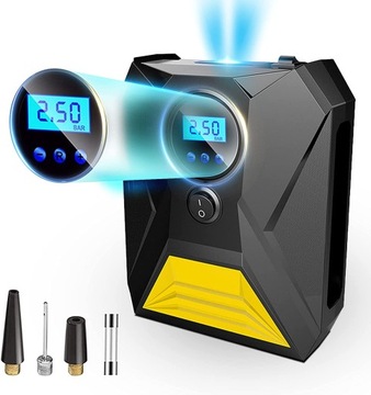 KOMPRESOR SAMOCHODOWY POMPKA SPRĘŻARKA LED LCD 12V