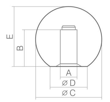 Ручка рычага диаметром 40 мм, M10 красная