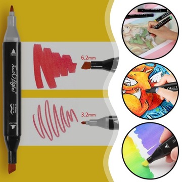 АЛКОГОЛЬНЫЕ МАРКЕРЫ 48 шт. Маркеры Маркеры Двусторонние маркеры Pro + СУМКА