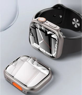 КОРПУС ДЛЯ APPLE WATCH 4/5/6/7/8/9 SE 44 мм/ 45 мм РАЗНЫХ ЦВЕТОВ ЗАКАЛЕННОЕ СТЕКЛО