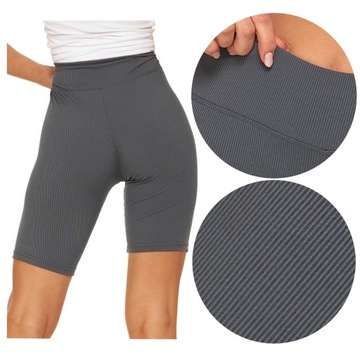 Legginsy KOLARKI Damskie Prążkowane WYSOKI STAN MORAJ r. L/XL