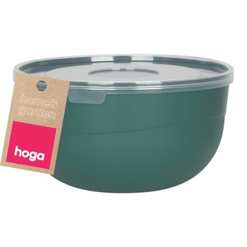 MISECZKA MISKA KUCHENNA PLASTIKOWA DO ŻYWNOŚCI Z POKRYWKĄ 1,2L 16CM ZIELONA