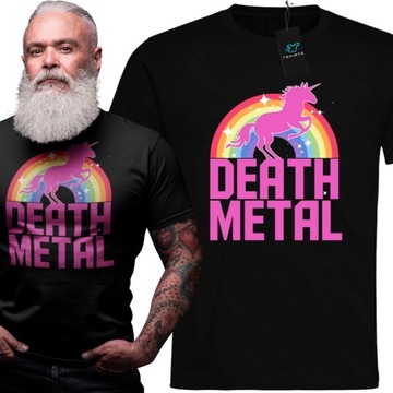 KOSZULKA MĘSKA DEATH METAL HEAVY JEDNOROŻEC S