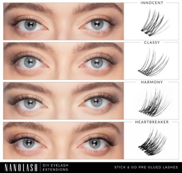 Накладные ресницы Nanolash CLASSY с предварительно нанесенным клеем — самоклеящиеся ресницы для самостоятельного нанесения