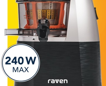 Медленная соковыжималка RAVEN 240 Вт, вход 70 мм, 54 об/мин