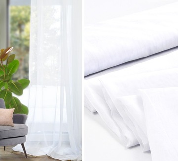 Firana woal gładki na metry wys. 3 m biały Turcja