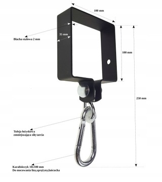 Столкновение подвесного крюка для исправления пакетов гамака 100 черных 2 ПК