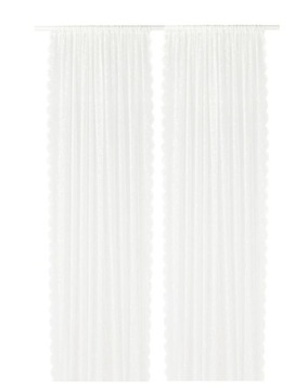 IKEA LILLYANA Firanki biały/kwiat 145x300 cm 2 szt