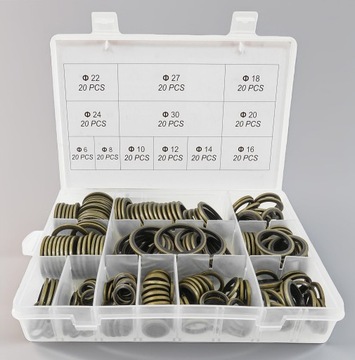 ШАЙБЫ МЕТРИЧЕСКИЕ ДЛЯ СЛИВНЫХ ПРОБОК НАБОР ШАЙБ М6-30 240 ШТ.