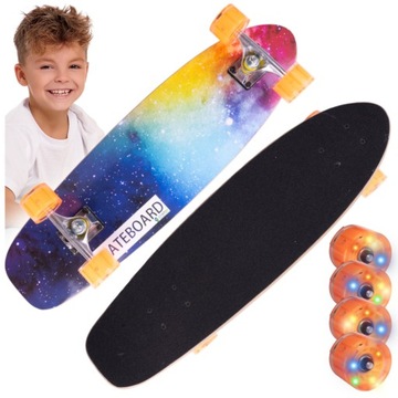 СКЕЙТБОРД РЫБНАЯ ДОСКА LED СВЕТЯЩИЕСЯ КОЛЕСА LED RGB РЫБНАЯ ДОСКА ДЛЯ ДЕТЕЙ 71 СМ