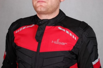 HUSAR HORNET RED мужская текстильная мотоциклетная куртка + балаклава