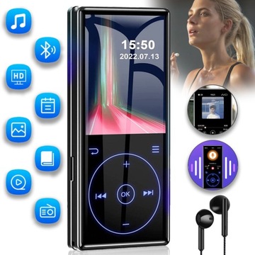 ODTWARZACZ MP4 MP3 16GB BLUETOOTH CYFROWY HIFI RADIO ZE SŁUCHAWKAMI