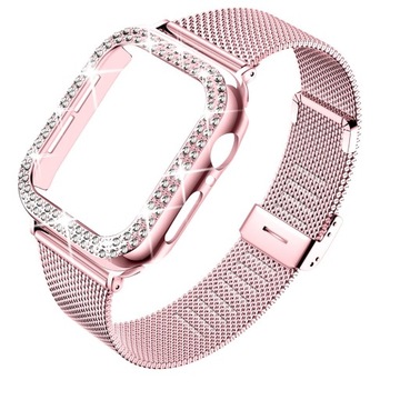 Diamond Case Metal Strap For iWatch Band 38mm