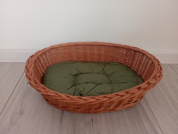 Leżak wiklinowy Kojec dla kota + Poduszka 56cm
