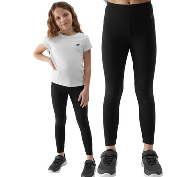 DZIEWCZĘCE LEGGINSY BAWEŁNIANE 4F GETRY TTIGF130 164
