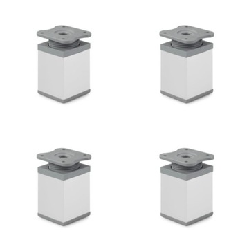 Nóżki meblowe kwadratowe H-6 cm srebrne 4x