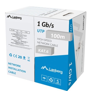 КАБЕЛЬ LAN КАБЕЛЬ ВИТАЯ ПАРА RJ45 UTP CAT.6 CAT.6 100M LANBERG