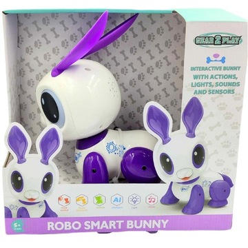 Interaktywny zwierzak robot Królik fioletowy Robo Smart Bunny