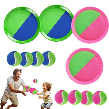PIŁKA DO WIOSŁA NA ŚWIEŻYM POWIETRZU RZUĆ I ZŁAP GRĘ 4 PCS