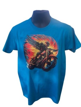 Koszulka Męska Z Nadrukiem Grafika Motocyklista 1 roz. M