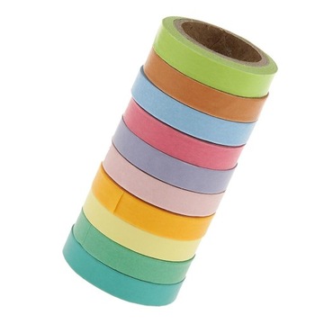 10 липких бумажных малярных лент Washi Rainbow