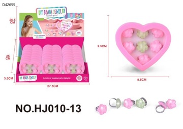 РАЗНОЦВЕТНЫЕ КОЛЬЦА ДЛЯ ДЕВОЧЕК НАБОР ДЕТСКИХ КОЛЬЦ ИЗ 12 ШТ.