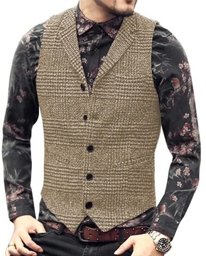 Herringbone Men's Vest Woolen Vest Winter Slim Not