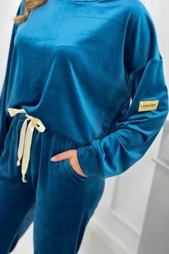 Komplet dresowy welurowy bluza + spodnie kolory