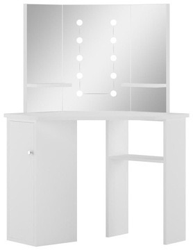 NOWOCZESNA NAROŻNA TOALETKA Z LUSTREM LED == BIAŁA