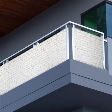 Osłona na balkon - białe cegły