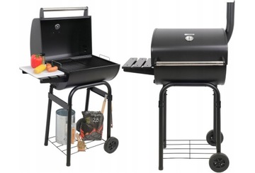 GRILL OGRODOWY WĘGLOWY DUŻY Z POKRYWĄ RUSZT 47cm GRILL NA OGRÓD GRILLOWANIE