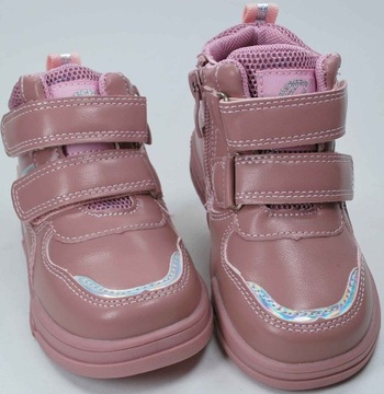 PINK TRANSIENT SOFT ботильоны для девочек, кожаная стелька на липучке, размер 23
