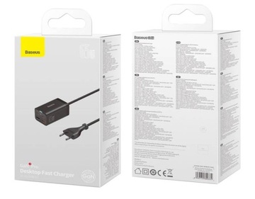 Настенное зарядное устройство Baseus 65 Вт USB-C USB GaN PD QC