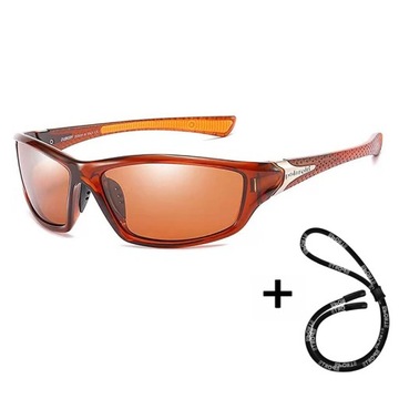 Okulary przeciwsłoneczne sportowe UV400 unisex Pomarańczowe Ramki