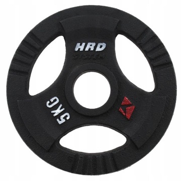 HRD OBCIĄŻENIE OLIMPIJSKIE ŻELIWNE Z UCHWYTAMI KIEROWNICA 5kg 51,5 MM