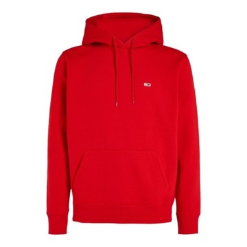 TOMMY HILFIGER BLUZA MĘSKA Z KAPTUREM TJM REGULAR FLEECE CZERWONA r.M