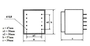 2x15V 16W ​​также16/D Breve Network Transformer