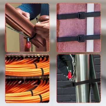 Кабельные стяжки чёрные 300х4,8мм нейлон 100 шт.